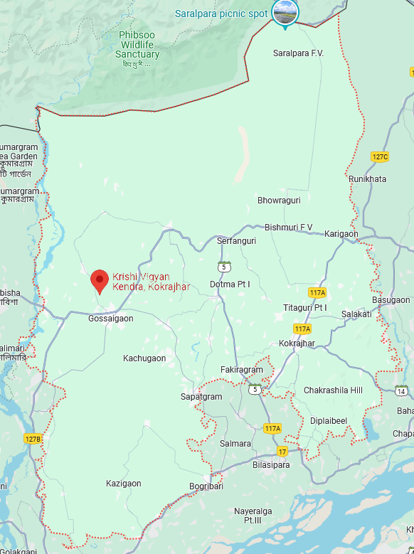 Kokrajhar district map and KVK location